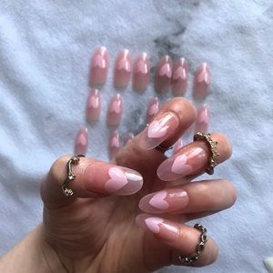 Handmade Press on Nails - Pink Kawaii Hearts